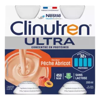 Clinutren Ultra saveur pêche abricoté de Nestlé Health Science - 4 x 200 ml