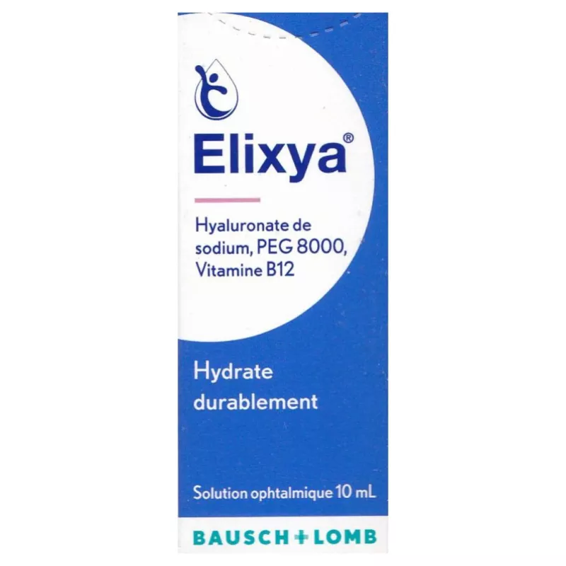 Solution ophtalmique Elixya Bausch + Lomb - Hydratation & confort oculaire - 10ml