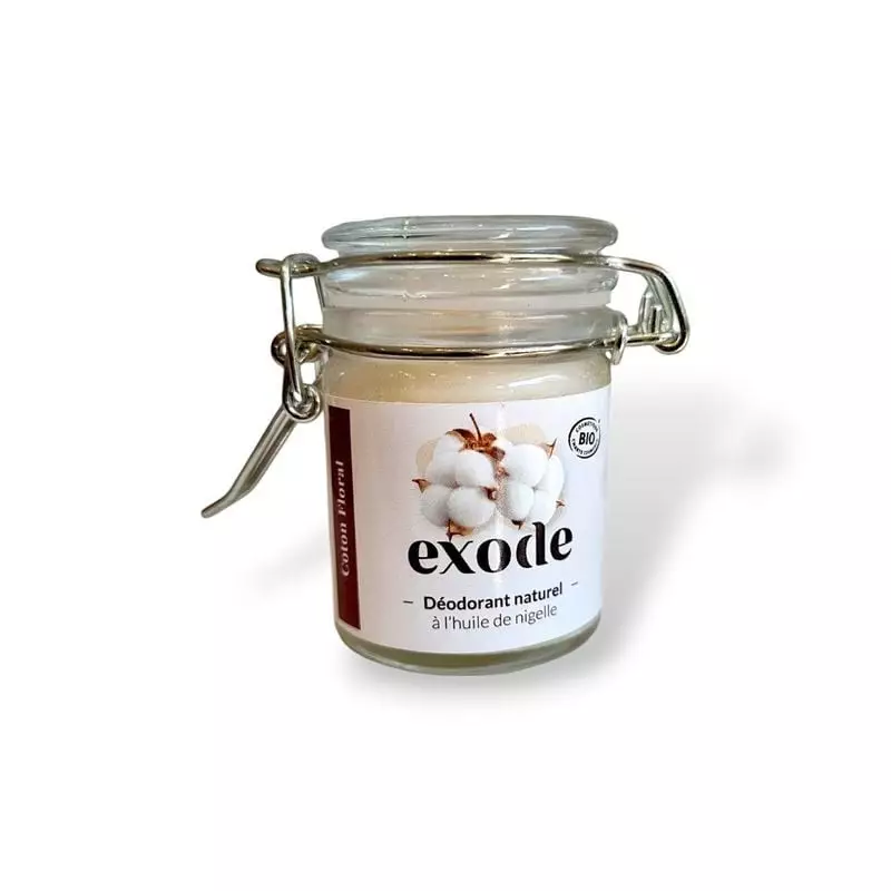 Exode 1454427 baume déodorant bio pot format voyage vue de côté.