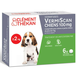 VermiScan chien +2 kg Clément Thékan - Chiots et petits chiens - 6 comprimés