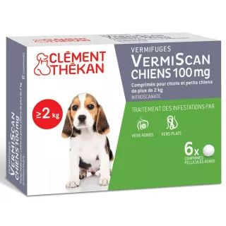 VermiScan chien +2 kg Clément Thékan - Chiots et petits chiens - 6 comprimés