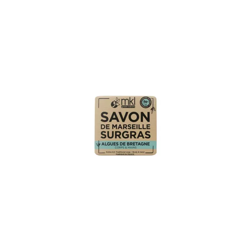 Savon de Marseille surgras algues de Bretagne MKL - Peaux sèches - 100g