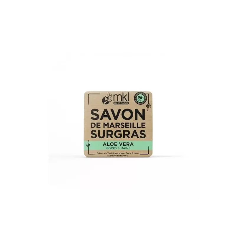 Savon de Marseille surgras à l'Aloe Vera MKL - Peaux sèches - 100g