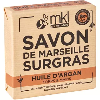 Savon de Marseille surgras à l'huile d'Argan MKL - Hydratante - 100g