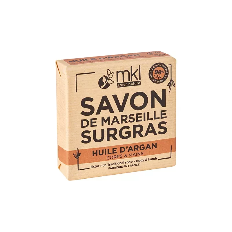 Savon de Marseille surgras à l'huile d'Argan MKL - Hydratante - 100g
