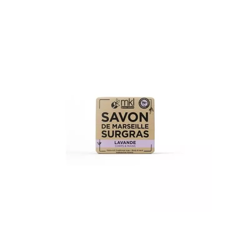 Savon de Marseille surgras à la lavande MKL - Huiles 100% végétales - 100g