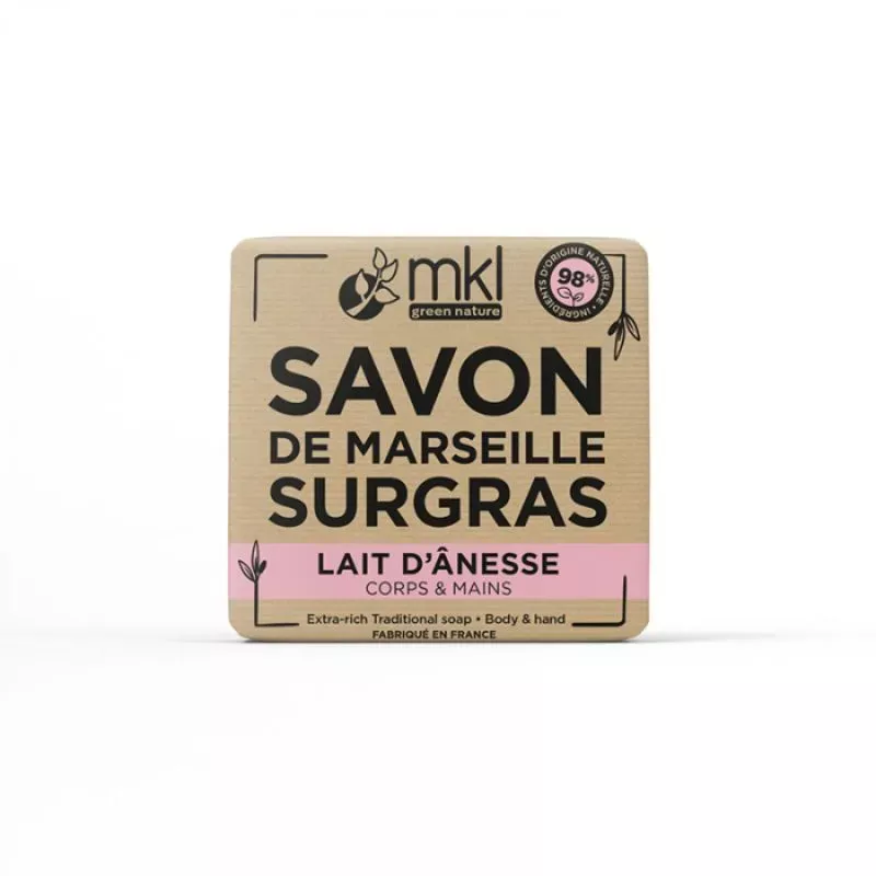 Savon de Marseille surgras lait d'ânesse de MKL - Peaux sèches - 100g