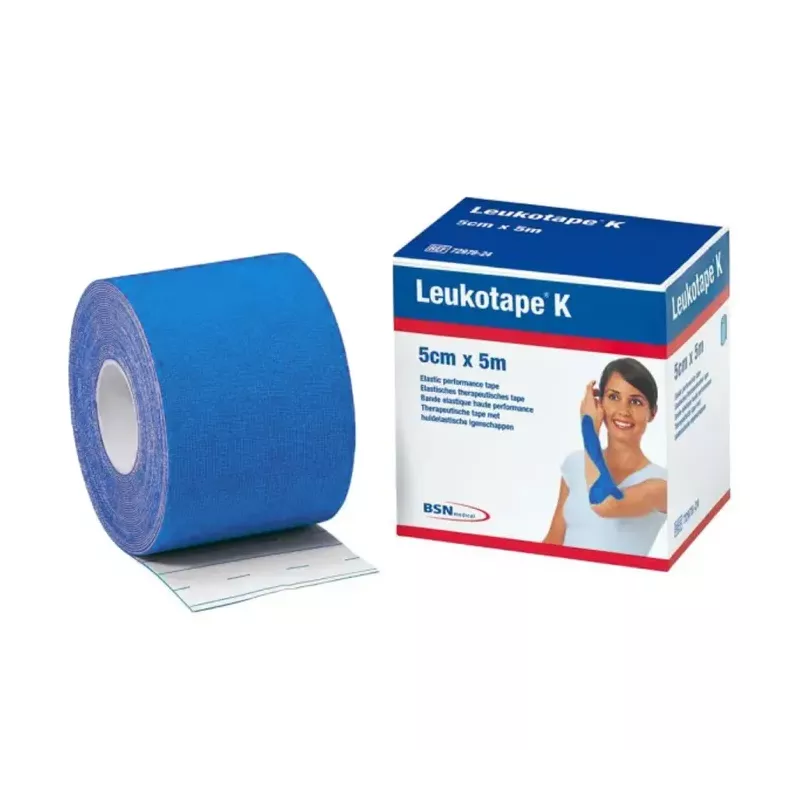 Leukotape K Bleu - Ruban élastique 5x5m pour sport