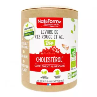 Levure de riz rouge & ail Bio Nat&Form - Cholestérol - 200 gélules