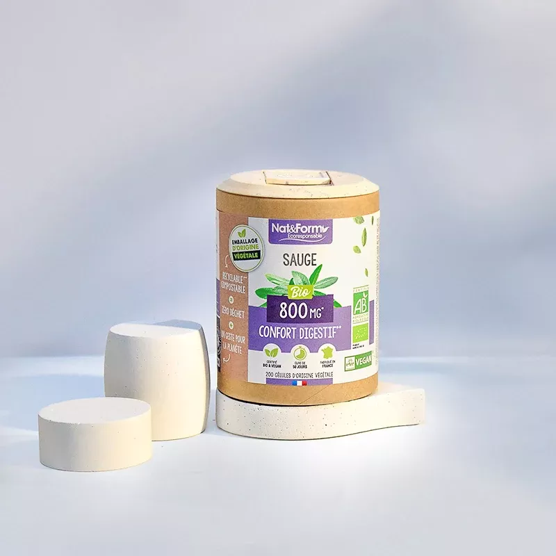 Sauge Bio Nat&Form - Confort digestif - 200 gélules
