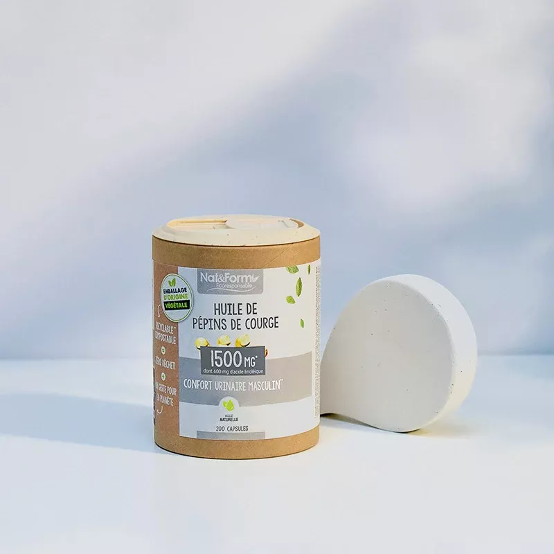 Huile de pépins de courge Nat&Form - Confort urinaire homme - 200 capsules