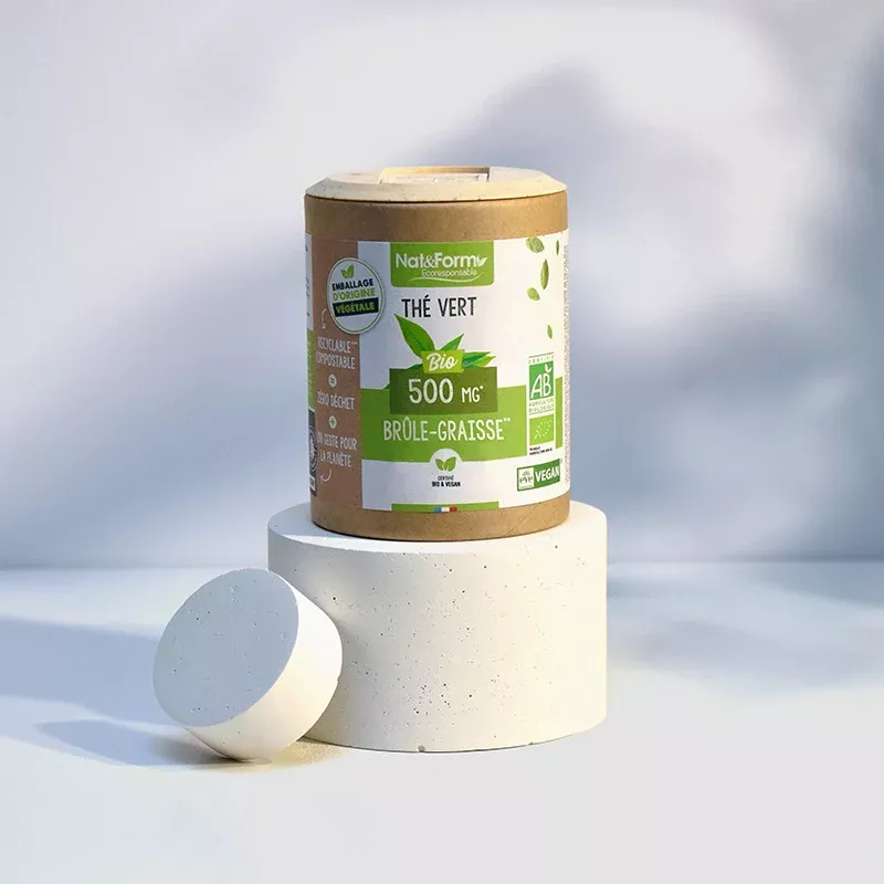 Thé vert Bio Nat&Form - Brûle graisses - 90 gélules