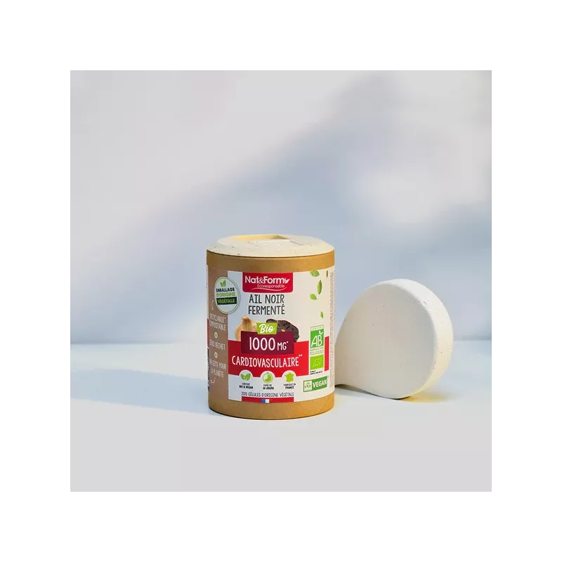 Ail noir Bio Nat&Form - Santé cardiovasculaire - 200 gélules