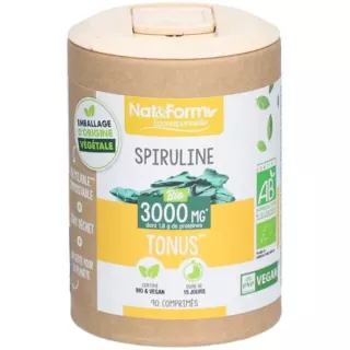 Spiruline Bio Nat&Form - Tonus et vitalité - 90 gélules
