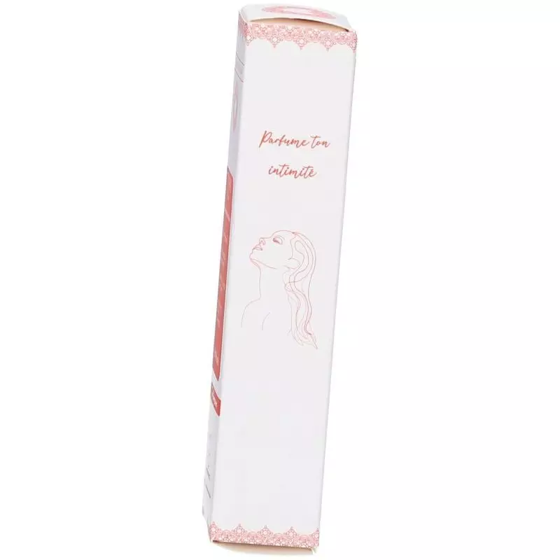 Liste des ingrédients et certification dermatologique sur l'emballage du gel Musc Intime Hot Peach.