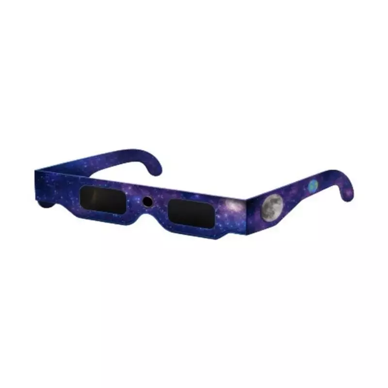 Packshot des lunettes d'éclipse solaire Docteur B 1987226 avec monture rouge, dotées de verres certi