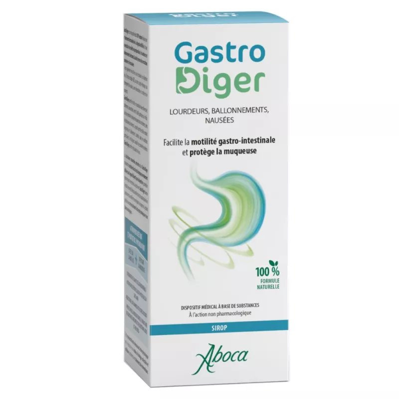 Sirop GastroDiger Aboca - Lourdeurs, ballonnements & nausées - 180g