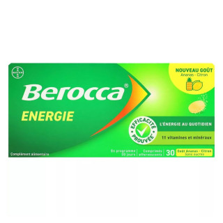 Berocca Énergie goût citron ananas Bayer - Fatigue passagère - 30 comprimés effervescents