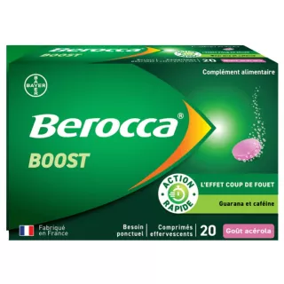 Berocca Boost goût acérola Bayer - Fatigue passagère - 20 comprimés effervescents