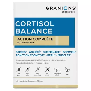 Complexe Cortisol Balance Granions - Gestion du stress quotidien - 60 comprimés