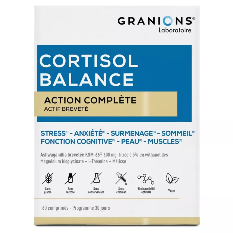 Complexe Cortisol Balance Granions - Gestion du stress quotidien - 60 comprimés
