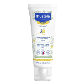 Crème nourrissante visage cold cream Mustela Bébé - Peaux sèches - 40ml