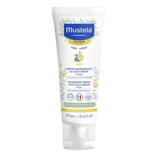 Crème nourrissante visage cold cream Mustela Bébé - Peaux sèches - 40ml