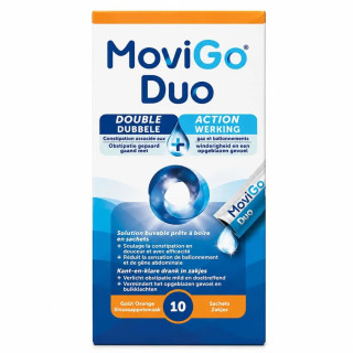 MoviGo Duo solution buvable Norgine - Constipation, gaz & ballonnements - 10 sachets goût orange