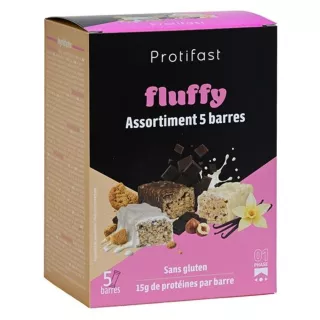 Assortiment découverte de 5 barres protéinées Fluffy Protifast - 5 saveurs