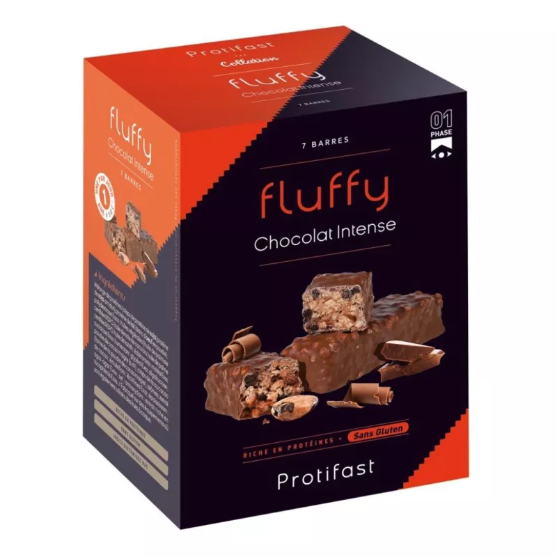 Barres protéinées saveur Chocolat intense Fluffy Protifast - 5 barres de 44g