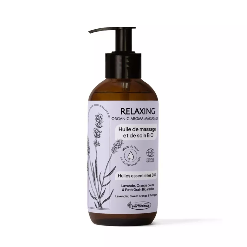 Huile de massage à la lavande, orange douce & petitgrain Relaxing Phytofrance - Détente et bien-être - Bidon de 5L