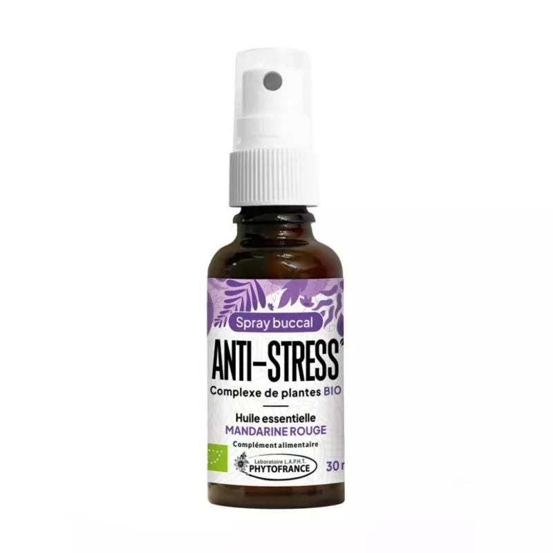 Spray buccal anti-stress Bio à l'ashwagandha & rhodiole Phytofrance- 30ml