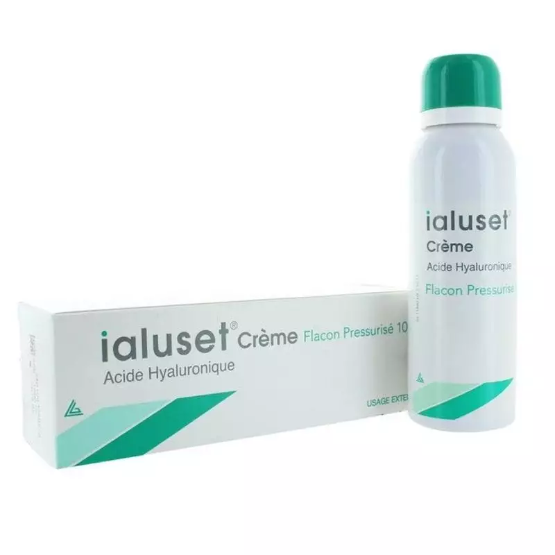 Crème cicatrisante Ialuset par IBSA Pharma, à l'acide hyaluronique 0,2 %, flacon pressurisé de 100 g