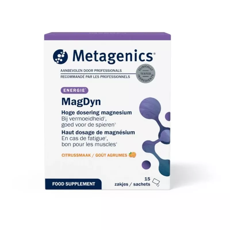MagDyn magnésium & vitamine B6 Metagenics - Optimise le taux d’énergie - 15 sachets