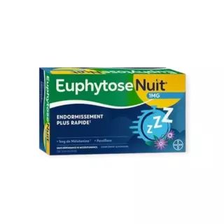 Euphytose Nuit à la Mélatonine - Sommeil réparateur - 30 comprimés