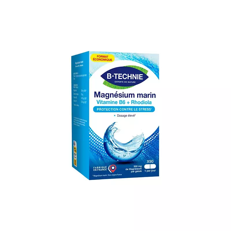 Magnesium Marin + B6 Rhodiola 90 gélules Biotechnie