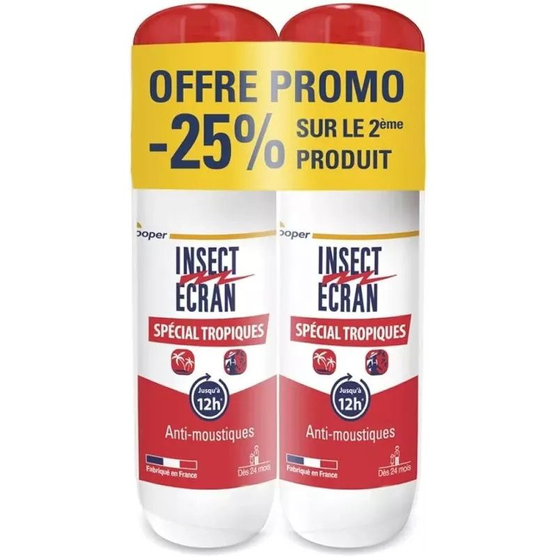 Répulsif moustiques Spécial Tropiques Insect Ecran - 2x75ml