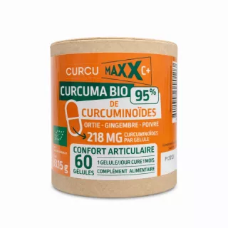CurcumaXX C+ Bio - Confort articulaire - Curcuma - 60 gélules