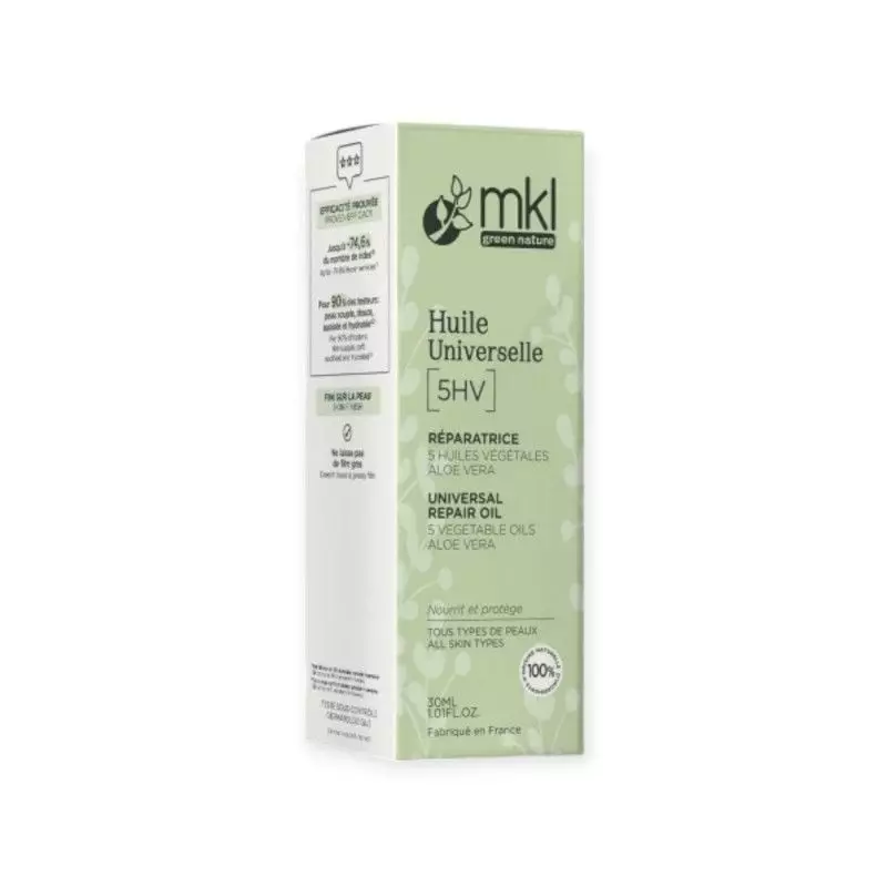 Packshot du flacon Mkl Huile Universelle Réparatrice Bio à l'Aloe Vera et aux huiles de Sésame & Ama