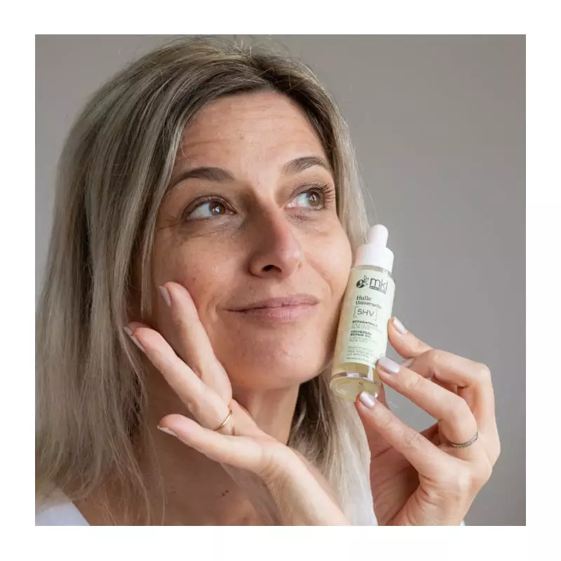 Flacon Mkl Huile Universelle Réparatrice Bio à l'Aloe Vera et huiles de Sésame & Amande Douce 30ml e
