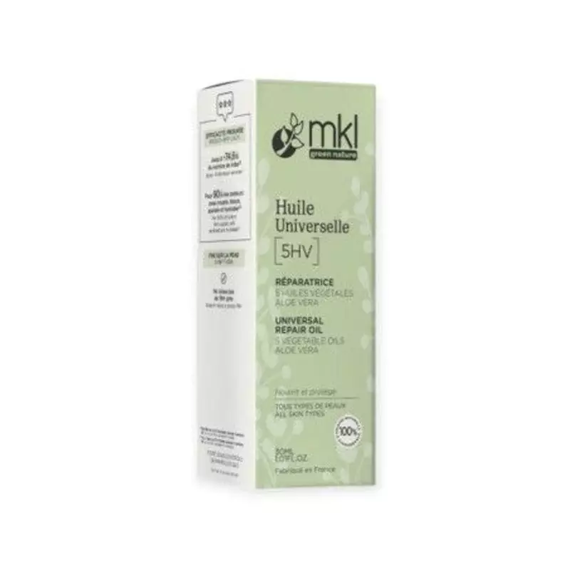 Packshot du flacon Mkl Huile Universelle Réparatrice Bio à l'Aloe Vera et aux huiles de Sésame & Ama
