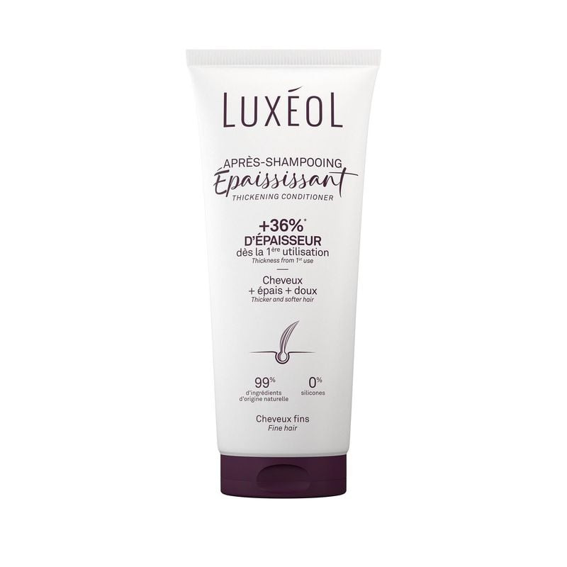 Packshot Luxeol Après-Shampooing Épaississant sans silicone - 200ml, flacon crème pour cheveux fins 