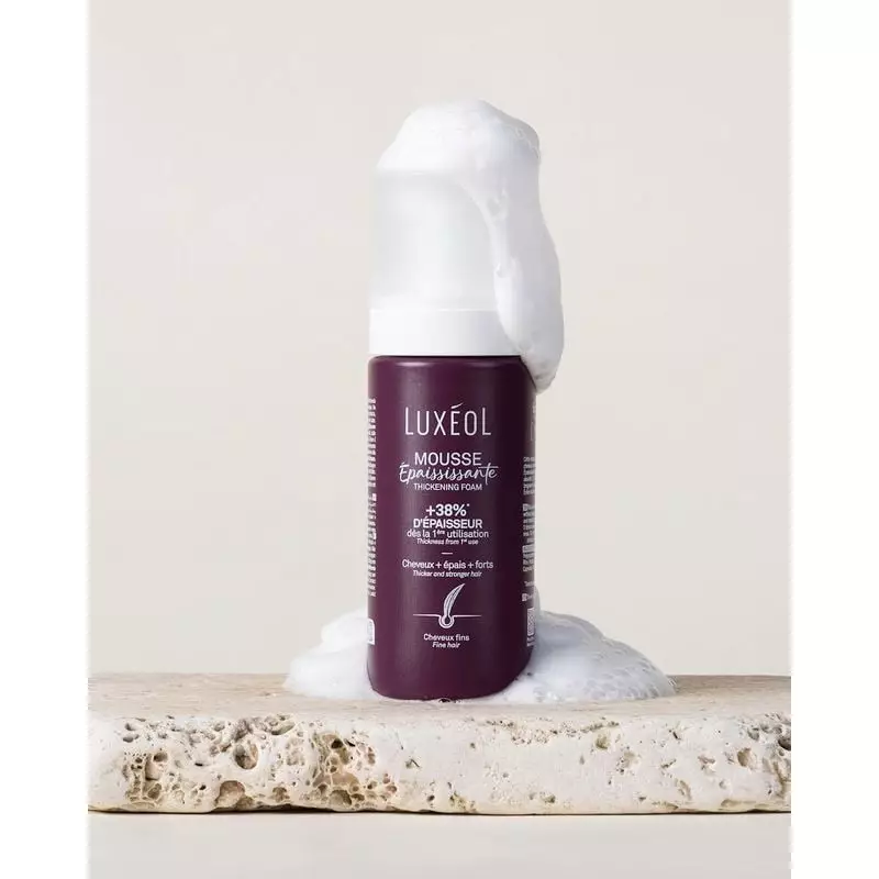 Packshot du flacon Luxéol Mousse Épaississante pour cheveux fins - 150 ml, mousse volumisante pour c