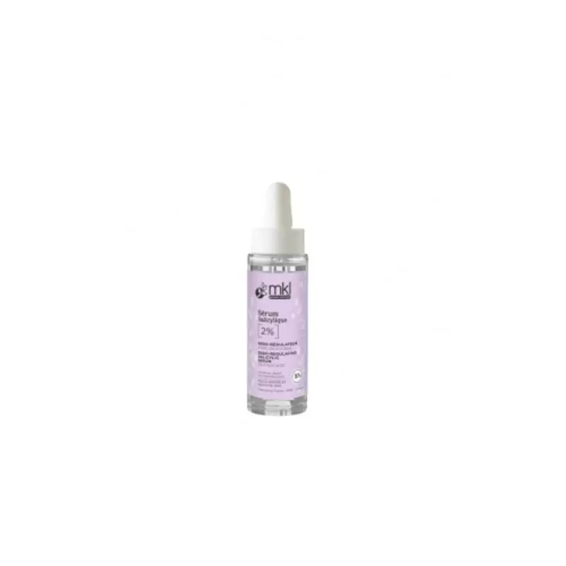 Packshot du MKL Sérum à l'acide salicylique 2% - 30ml, flacon compte-gouttes transparent avec étique