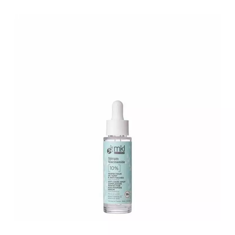 Packshot du flacon MKL Sérum Niacinamide 10% pour peaux sensibles - 30ml, soin visage ultra-concentr