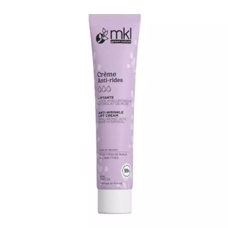 Packshot de la Crème Anti-Rides Liftante Bio MKL pour peaux matures - 40ml, pot élégant avec étiquet