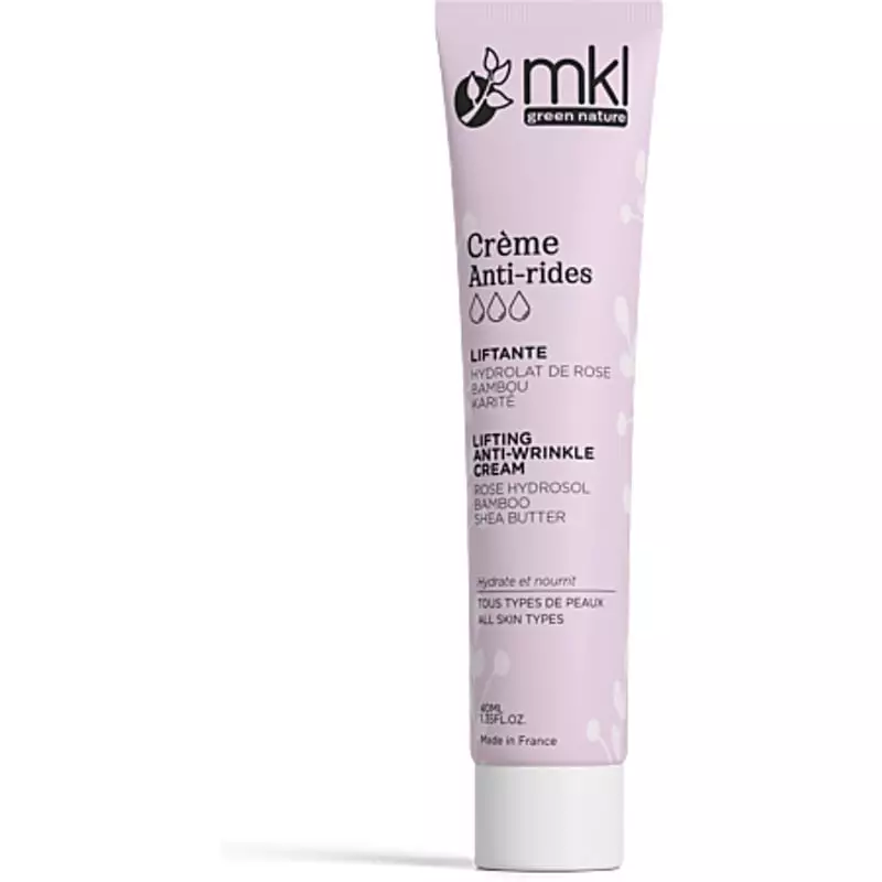 Packshot de la Crème Anti-Rides Liftante Bio MKL pour peaux matures - 40ml, flacon élégant soin lift