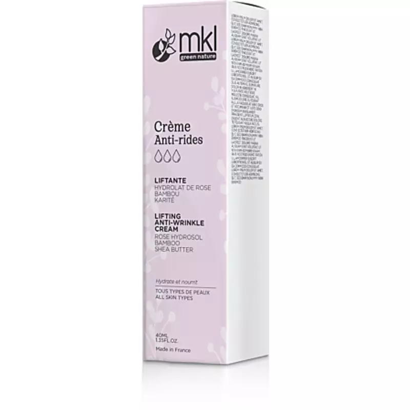 Packshot de la Crème Anti-Rides Liftante Bio MKL pour peaux matures - 40ml, pot élégant de crème lif