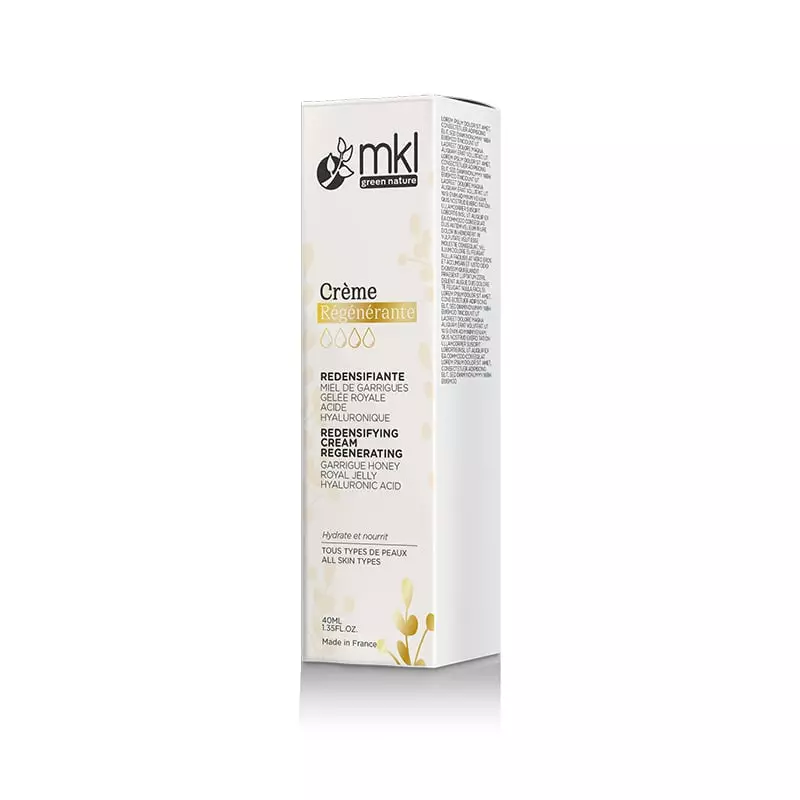 Packshot de la MKL Crème Régénérante Redensifiante au Miel Bio et Gelée Royale - 40ml, flacon soin r