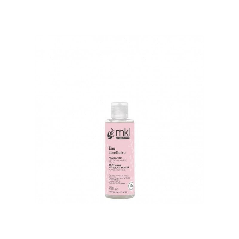 Packshot flacon MKL Eau Micellaire Apaisante Bio pour peaux sensibles - 100ml, eau micellaire bio ap